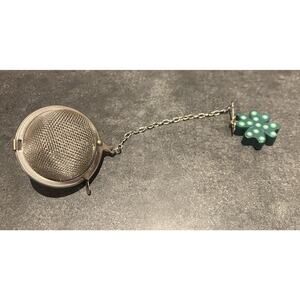 Stainless Steel Unique Mesh Tea Ball W/Shamrock Irish Charm Christmas Gift